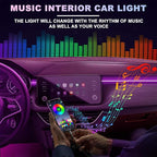 Car Interior LED Strip Lights, 10m RGB 8 in 1 Car Ambient Decor Neon Lights Kit 400 inches Fiber Optic tubing USB Powered RGB with Wireless APP Remote Control, Ambient Lighting Kits 16 Million Colors