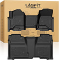 LASFIT Floor Mats 2014-2018 for Chevy Silverado/GMC Sierra 1500, 2015-2019 2500HD 3500HD, Crew Cab Only/Bench Seat, All Weather TPE Custom Fit Car Floor Liners, with Carpet Floor Only