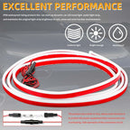 94.5 Inch Car Hood Light Strip, White Exterior Dynamic Car LED Hood Light, Flexible & Waterproof, Universal Exterior Daytime Running Light Strip with Fuse Protection for Cars, SUVs, Trucks