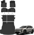 Auxko All Weather Floor Mats Cargo Mat with Backrest Mat for 2026 Toyota RAV4 Hybrid(Not for Phev)(Not for Cargo Area with subwoofer) All Season TPE Accessories Odorless Anti-Slip