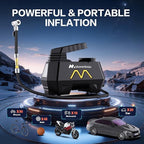 Tire Inflator Portable Air Compressor, Air Pump for Car Tires-9.84 Ft Cord,12V DC-Powered Auto Pump with Digital Pressure Gauge,Emergency LED Light, Car Accessories for Motorcycle Bicycle Ball Balloon