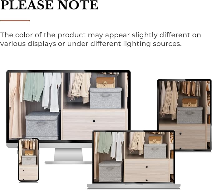 GRANNY SAYS Storage Baskets with Lids, Clothes Storage Boxes, Fabric Storage Bins, Keepsake Box, Closet Organizers and Storag