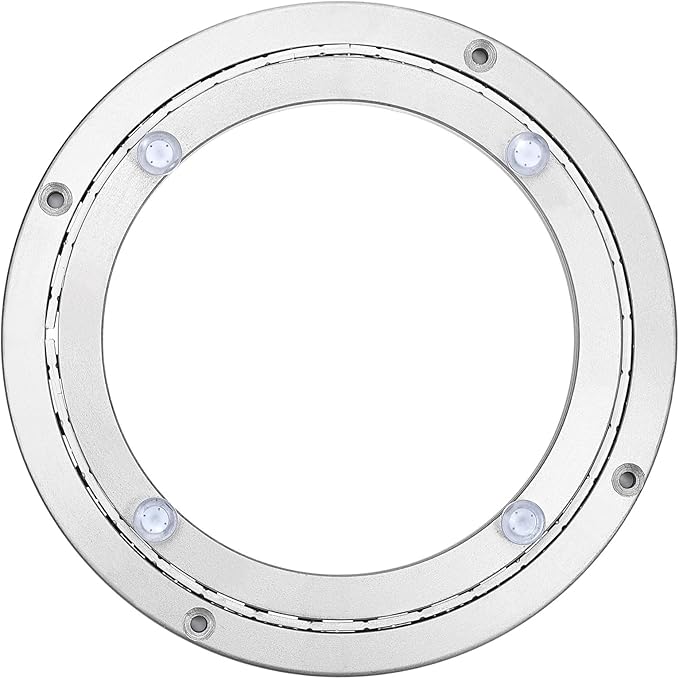 MECCANIXITY Aluminum Lazy Susan 8 Inch Muffler Turntable Ring Bearing Metal Rotating Turntable Bearings Swivel Plate Hardware