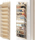 20-25 Pairs Over the Door Shoe Organizer, Clear Pockets Shoe Rack for Closet Door, 10-Tier Hanging Shoe Rack for Boots, Behin