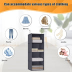 Hanging Closet Organizer, Easy Mount Foldable 4-Shelf Hanging Closet Wardrobe Storage Shelves, Clothes Handbag Shoes Accessor