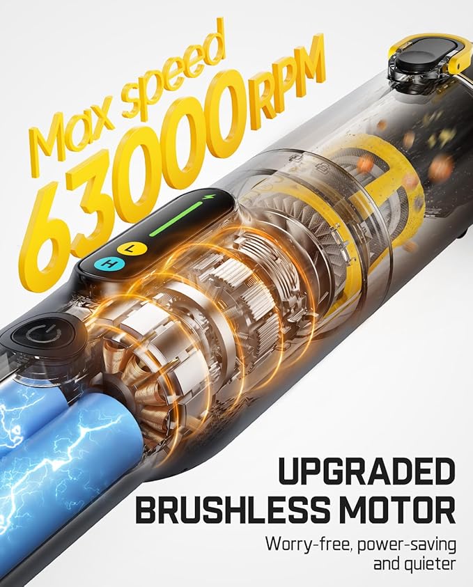 Fanttik Slim V10 Lite Cordless Handheld Vacuum, 0.98lb Lightweight with All-in-One Base Design, 12000Pa Suction & Smart LED D