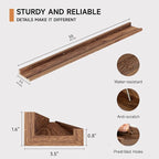 Floating Picture Ledge Shelves for Wall Set of 2, 55 Inches Picture Shelf with Ledge, Nursery Book Shelf for Toys Storage Kid