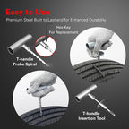 CKAuto Tire Plug Repair Kit, Heavy Duty Car Emergency Tool Kit for Flat Tire Puncture Repair, 80 Pcs Value Pack, Tire Patch K