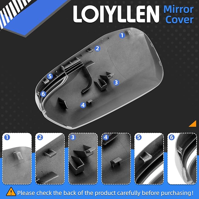 Passenger Side Mirror Cover Replacement for Honda CRV 2017 2018 2019 2020 2021 2022 - Right Side Mirror Covers, Rear View Mirrors Cap Accessories Grey, With Lamp