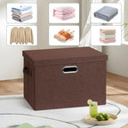 Graciadeco Large 17" 36 Quart Collapsible Stackable Storage Bins with Lids, 3 Packs Dark red Foldable Fabric Closet Storage B
