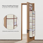 Univivi Over The Door Organizer - Wall Mount Hanging Organizer with 5 Large Compartments, 2 Small PVC Pockets and 8 Mesh Side