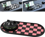 Mobile Phone Bracket Anti-Slip Mat,Multifunction Car Dashboard Mat with Temporary Parking Number,360° Rotating Adjustable Pho