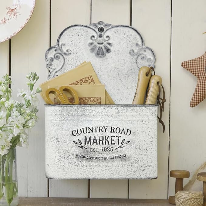 Hanging Storage Baskets Metal Wall Baskets for Mail, Files, Books & Accessories, Wall-Mounted Organizer for Entryway, Kitchen