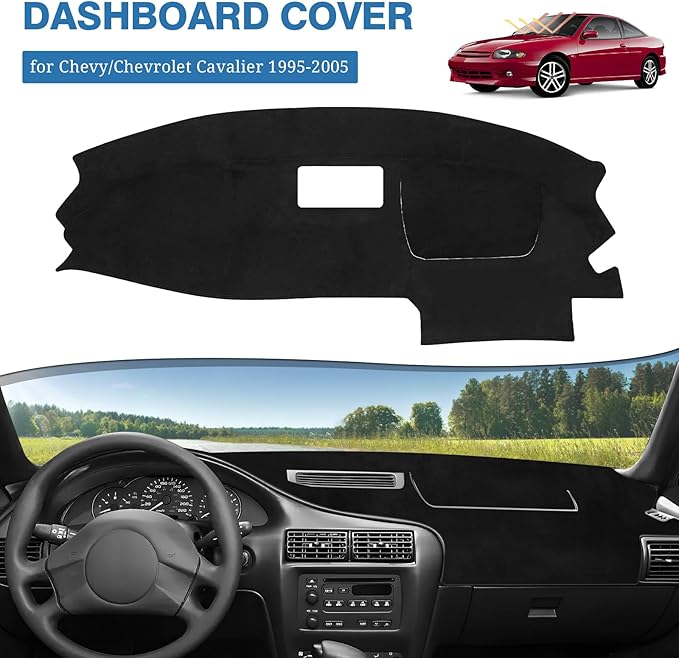 FIILINES Dash Cover for Chevy/Chevrolet Cavalier 1995-2005, Dashboard Cover Cavalier Accessories Suede Dash Cover Mat Sunshad