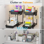 Sevenblue 2 Pack Multi-Purpose Under Sink Organizers and Storage, 2026 Pull Out Cabinet Organizer for Bathroom & Kitchen, Und