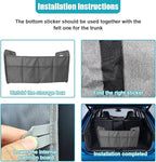 Car Trunk Organizer, Collapsible Multi-Compartment Auto Storage Box with 4 Pockets, Waterproof Oxford Fabric Car Trunk Container