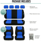 FH Group Flat Cloth Full Set Car Seat Covers Three Row 7 Seater - Universal Fit for Cars, Trucks & SUVs Blue