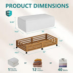 Wisuce Bamboo Under Bed Storage Containers- Underbed Organizer with Wheels with Large Dust Bag,Sturdy Wood Rolling Under the 