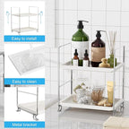 FSyueyun 2-Tier Bathroom Countertop Organizer, Tool-Less Installation Premium Plastics Makeup Shelf Organizer Perfume Skincar