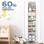 Mefirt Over The Door Organizer, 8 Shelf Door Hanging Organizers with 8 Large Capacity Pockets, Back of Door Organizer Storage