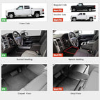 LASFIT Floor Mats 2014-2018 for Chevrolet Chevy Silverado/GMC Sierra 1500 Only Crew Cab, 2015-2019 Silverado/Sierra 2500HD 3500 HD, Only Crew Cab, with Carpet Floor, Only Fit 1st Row Bucket Seating