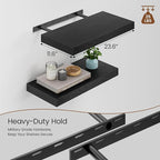 Heimlove 12inch Deep Floating Shelves for Wall, Mounted Shelves 24" W x 12" D x 1.5" H, wall Shelf for Bedroom Living Room Ba