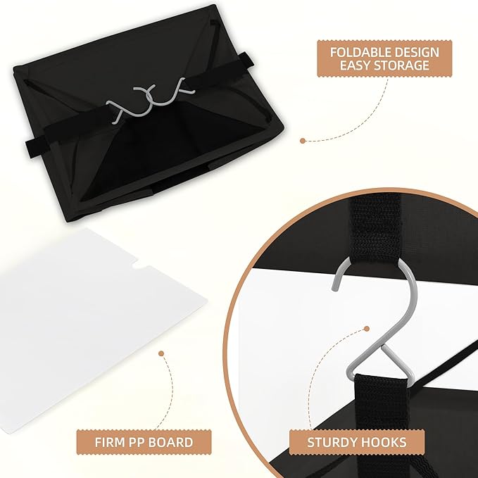 STORAGE MANIAC 2-Shelf Hanging Closet Organizer, Cloth Hanging Closet Shelf, Hanging Closets Baskets with Hooks for Dorm, Apt