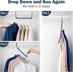 HOUSE DAY 10 Pack Closet Organizers and Storage with 5 Holes for Cascading, Multipurpose, Space Saving Hanger Organizer, Clos