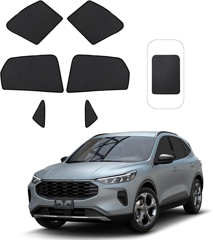 Front Side Half Window Shade Foldable Custom Fit for Ford Escape 1.5L SE AWD 2020-2026 Car Window Shades for Side Window Sun Shade UV Protection Heat Insulation for Sleeping 6PCS