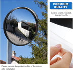 2 Pieces Acrylic Convex Mirror 12 Inch Outdoor Security Corner Mirror with Adjustable Fixing Bracket Clear Safety Mirrors for Driveway Parking Garage Warehouse Indoor Blind Spot