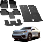 LASFIT Floor Mats for Volkswagen Atlas 2019-2026(Bucket Seat), All-Weather Protection TPE Car Mats 3 Rows Floor Liners & Trunk Mats & Seatback Mats Full Set for VW Atlas Accessories, Black