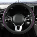 Car Steering Wheel Cover, Leather Steering Wheel Cover Purple Universal 14.5-15 Inch Microfiber Leather Anti-Slip Breathable 