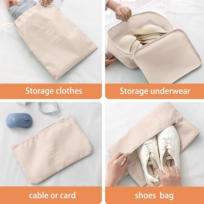Packing Cubes for Travel - 8 Set Luggage Organizer Bags for Family, Mesh Breathable Travel Packing Cubes for Suitcases Durabl