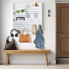 Wall Mount Peg Board Organizer 45pcs Kit, 4 Panels and 41 Accessories Pegboard Wall Organizer with Hooks, Bins, Shelves, DIY 