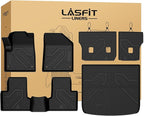 LASFIT Floor Mats & Cargo Mat for Jeep Cherokee 2015-2018 (Not Fit with Raised Dead Pedal) All Weather TPE Custom Fit Car Mats Floor Liners Cargo Liner Cargo Mat Black