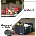Long Pond Car Trunk Organizer, Storage for SUVs or Sedans, Foldable Cargo Containers with 9 Pockets and Reinforced Handles,