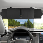 Veharvim Sun Visor Extender for Car with 2 Side Sunshade, Polarized UV400 Visor Extender Attachment for Car Visor with PC Lens,Anti-Glare for Safe Driving (2 Side Panel) (Red Zipper, Universal(2Pack))