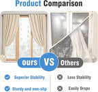 AIZESI 2 Pack Tension Curtain Rod for Windows 45 to 77 Inch, Adjustable Expandable Spring Curtain Rods No Drilling, Non Slip 