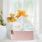 COMFY-HOMI 11.5"x7.5"x4.7" Storage Baskets for Organizing | Cotton Rope Woven Basket | Toy Storage Bin Box | Basket for Shelv
