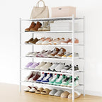 Smiry Shoe Rack, 6 Tier Long Bamboo Shoe Organizer, Stackable Free Standing Wooden Shoe Storage Shelf for Closet, Entryway, F