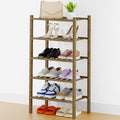 Smiry Shoe Rack, 5 Tier Thick Small Bamboo Shoe Organizer, Stackable Free Standing Wooden Shoe Storage Shelf for Closet, Entr