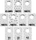 Canopy Street Gender Neutral Closet Baby Clothing Dividers/Modern Pattern Closet Organizers for Newborn to 4T Clothes / 4" x 