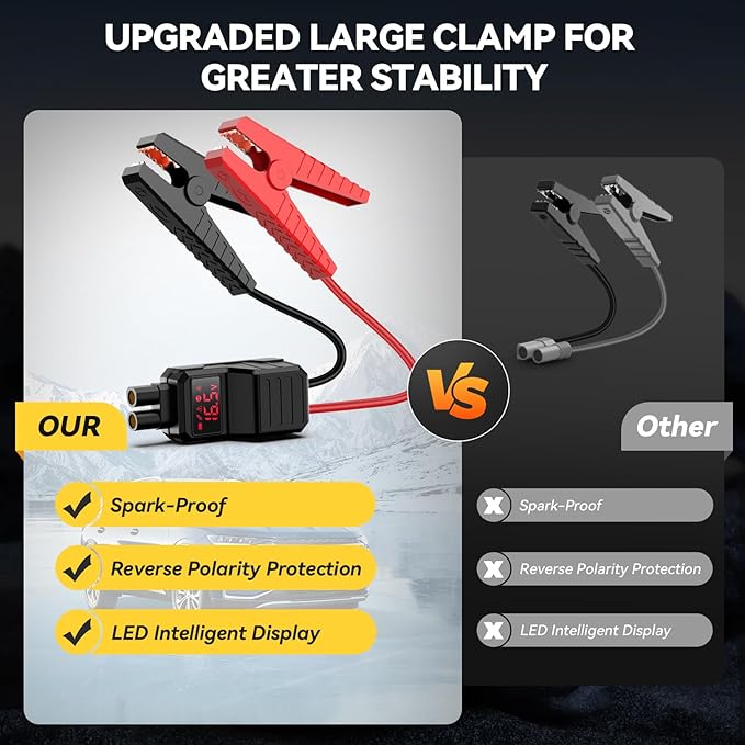 Jump Starter with Air Compressor, 8000A 160PSI Jump Starter Pack (10.0 Gas/7.0L Diesel), 12V Car Jump Starter, Battery Jump