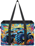 Reusable Grocery Bags Heavy Duty Shopping Bags Foldable Large Tote Bags with Long Handles & Hard Bottom
