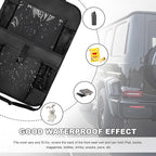 2PCS Car Backseat Organizer, Oxford Car Back Seat Protecter Kick Mat with Touch Screen Tablet Holder, Waterproof Automotive Seatback Storage Bag with Multi Functional Pockets (Large Pocket)