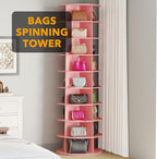 SpaceAid 9 Tier Rotating Shoe Rack Tower, Spinning Shoe Display Lazy Susan, Revolving 360 Shoe Rack Storage Round Carousel, V