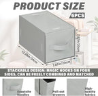 Weysat 6 Pack Stackable Storage Drawers Collapsible Closet Organizer with Drawer Cube Organizer Shelf Storage Fabric, Clothes