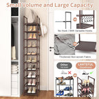 LANTEFUL Tall Shoe Rack 10-Tier Narrow Shoe Shelf Storage for 10-15 Pairs Shoe and Boot, Sturdy Shoe Storage Space Saving Cor