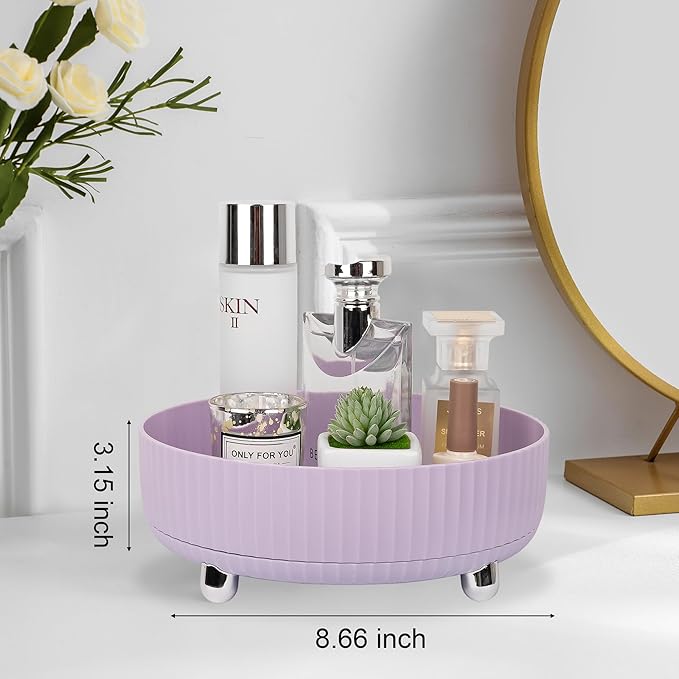 Anyoifax Makeup Perfume Organizer Tray 360 Degree Rotating Lazy Susan Skincare Lotion Organizer Spinning Cosmetics Storage fo