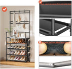 Shoe Rack 5 Tier Shoe Organizer Storage 15-20 Pairs Shoes Rack for Closet Entrance Shoe Rack Organizer with Hooks and Side Po